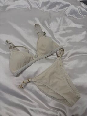 VS Cream Triangle Bikini Set